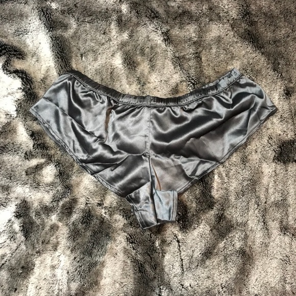 Black satin and tulle French panties mesh - Picture 6 of 7